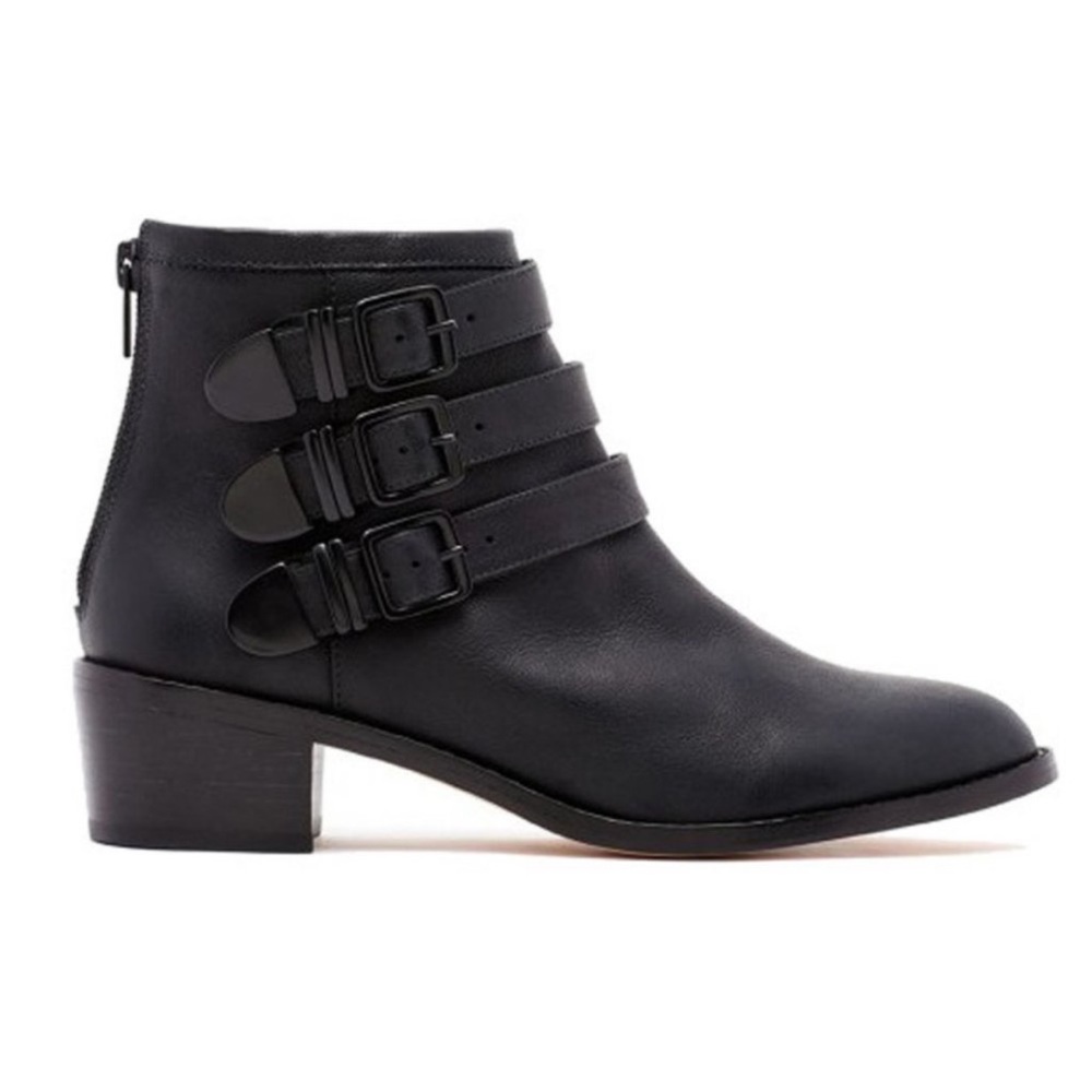 Loeffler Randall Fenton Buckle Boot Black Sz 6.5